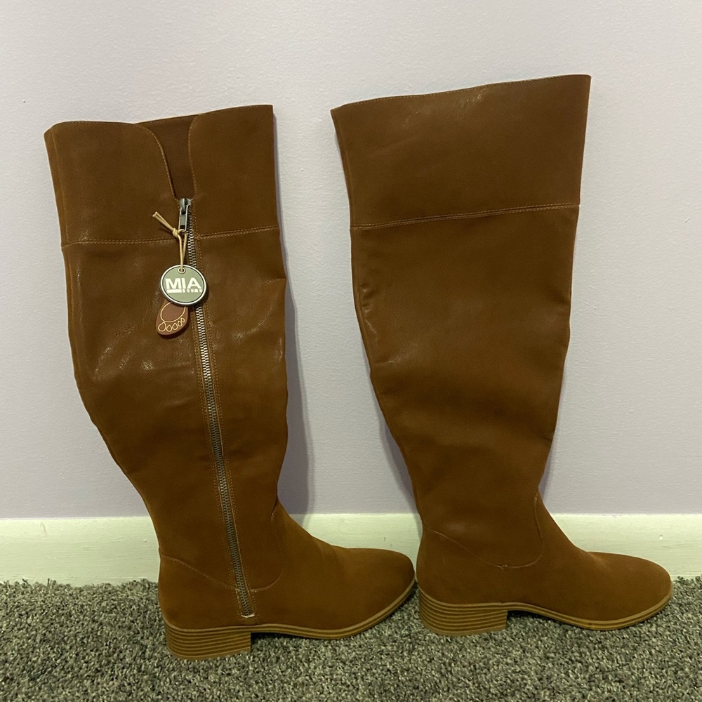Brown tall boots